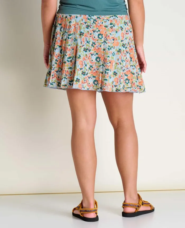 Women Skirts and Skorts Toad and Co Sunkissed Pleated Skort Papaya Geranium Print