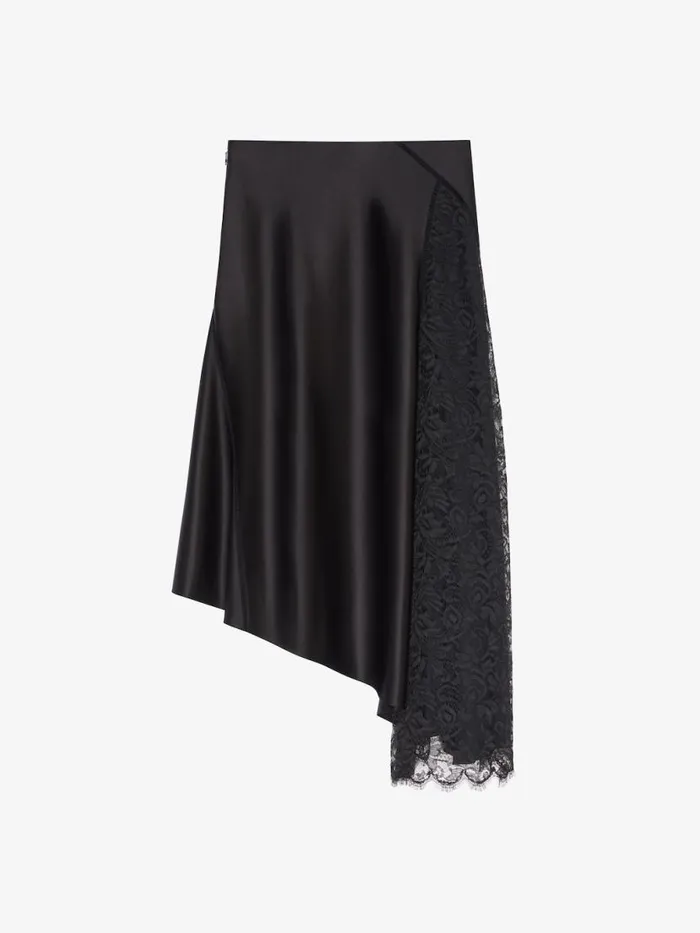 Women Skirts Givenchy Skirt In Satin And Lace Black