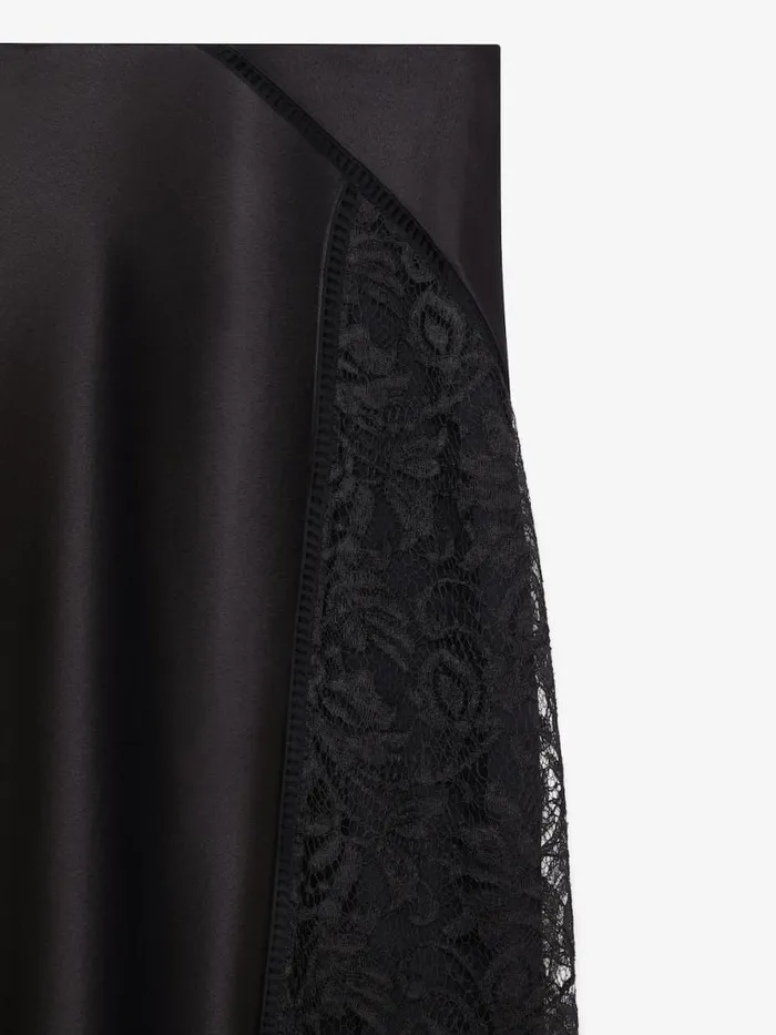 Women Skirts Givenchy Skirt In Satin And Lace Black
