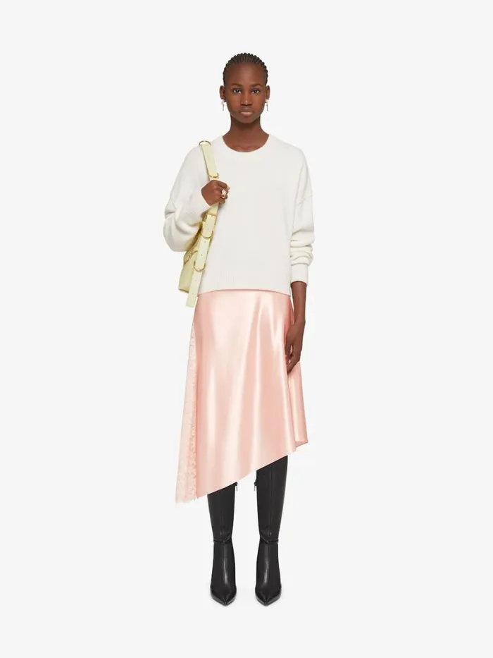 Women Skirts Givenchy Skirt In Satin And Lace Blush Pink