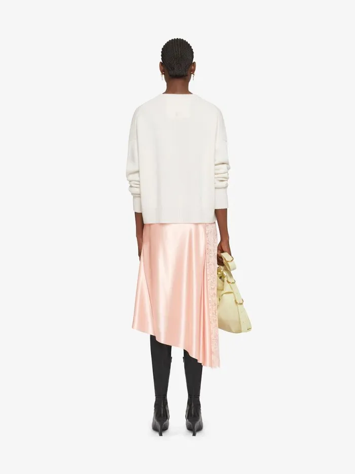 Women Skirts Givenchy Skirt In Satin And Lace Blush Pink