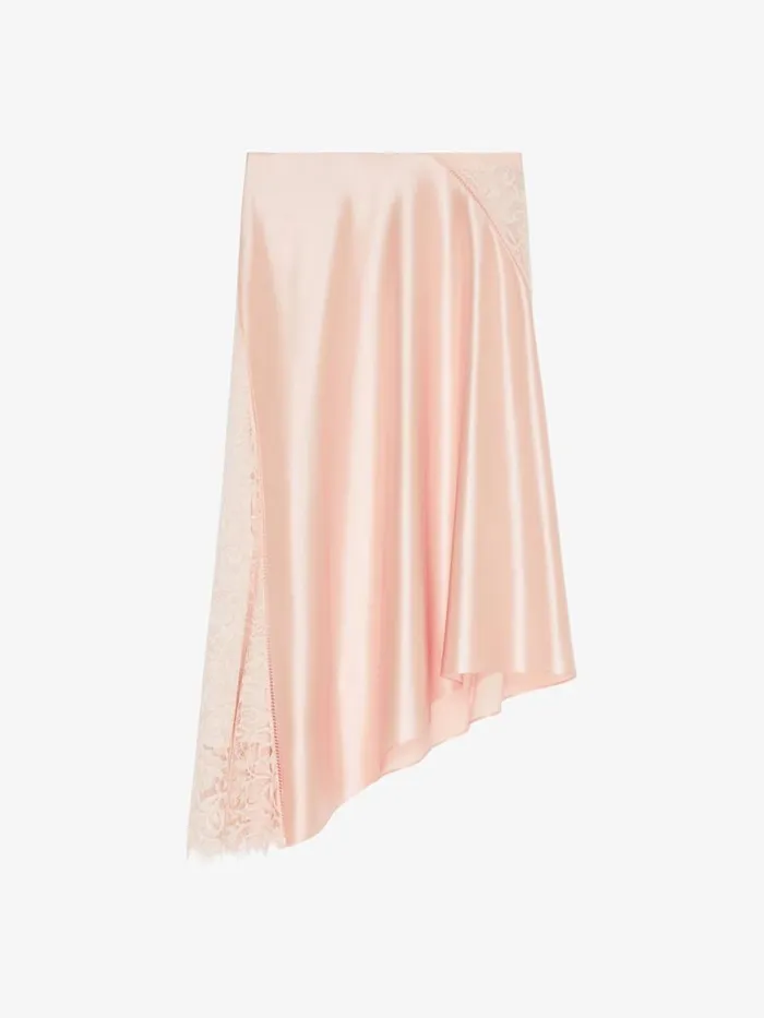Women Skirts Givenchy Skirt In Satin And Lace Blush Pink