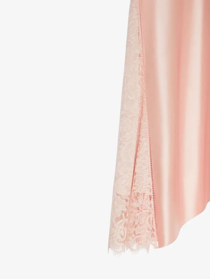 Women Skirts Givenchy Skirt In Satin And Lace Blush Pink