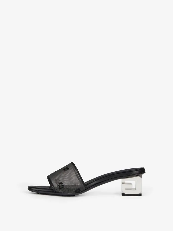 Women Slides and Sandals Givenchy G Cube Mules In 4G Transparent Mesh Black Women Slides and Sandals Givenchy G Cube Mules In 4G Transparent Mesh Black