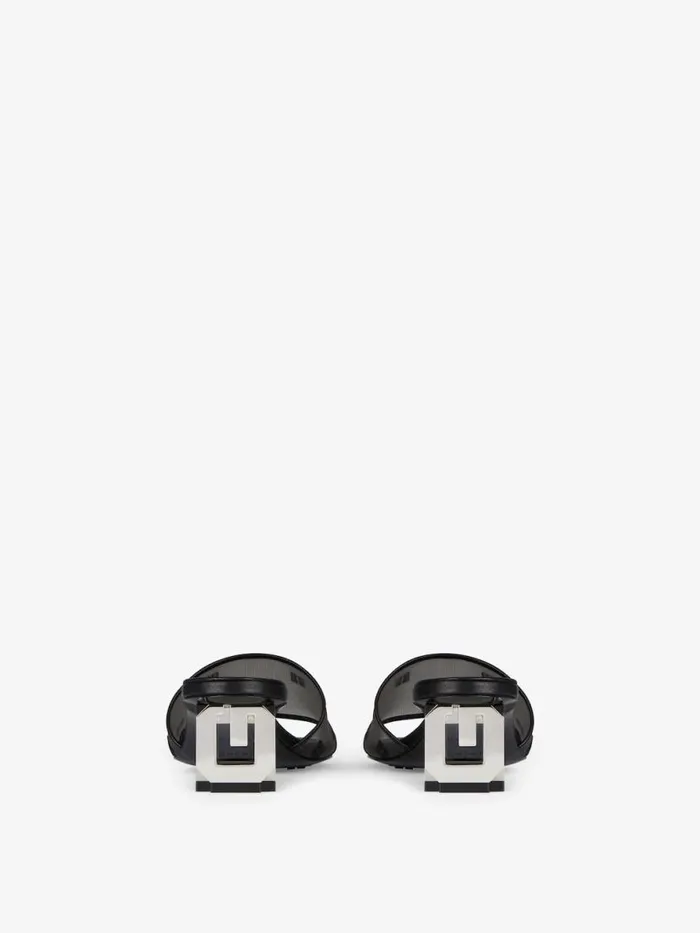 Women Slides and Sandals Givenchy G Cube Mules In 4G Transparent Mesh Black Women Slides and Sandals Givenchy G Cube Mules In 4G Transparent Mesh Black