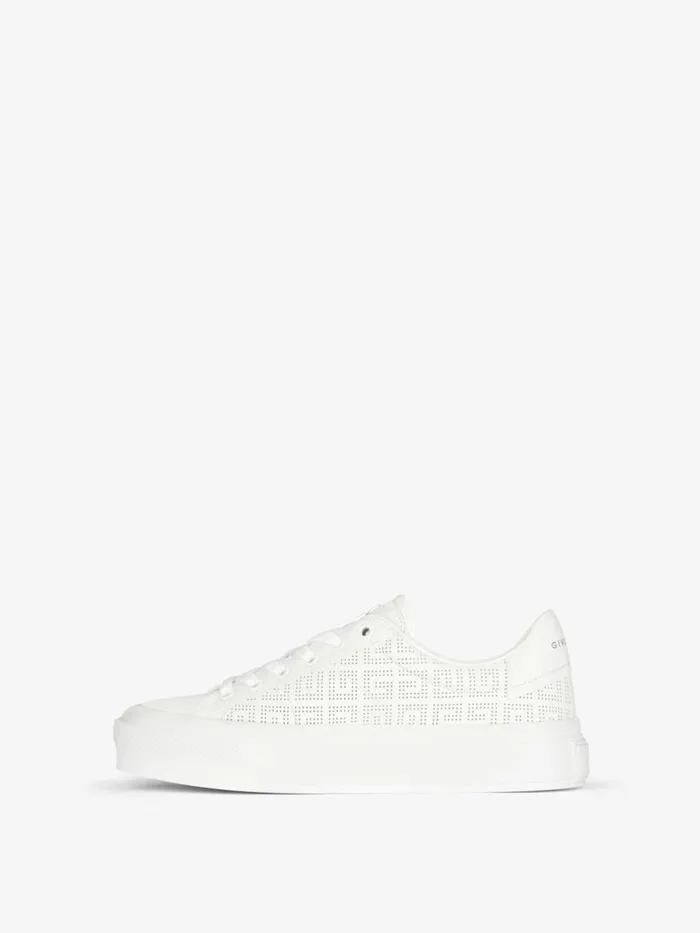 Women Sneakers Givenchy City Sport Sneakers In 4G Perforated Leather White Women Sneakers Givenchy City Sport Sneakers In 4G Perforated Leather White