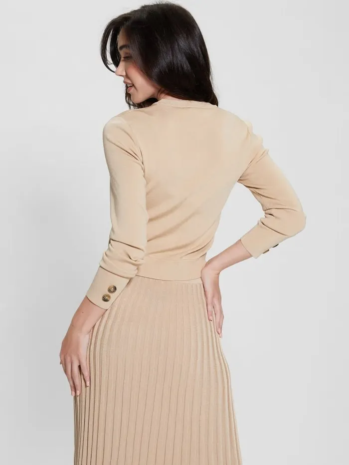 Women Sophie Sweater Top Foamy Taupe Sweaters and Knits GUESS Women Sophie Sweater Top Foamy Taupe Sweaters and Knits GUESS
