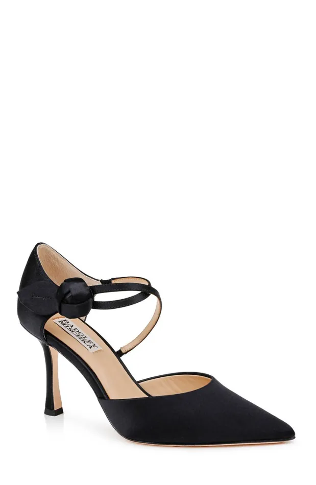 Women Stiletto Badgley Mischka Jayden Cross Strap Stiletto Pumps Black