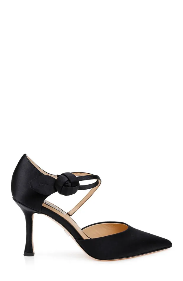 Women Stiletto Badgley Mischka Jayden Cross Strap Stiletto Pumps Black