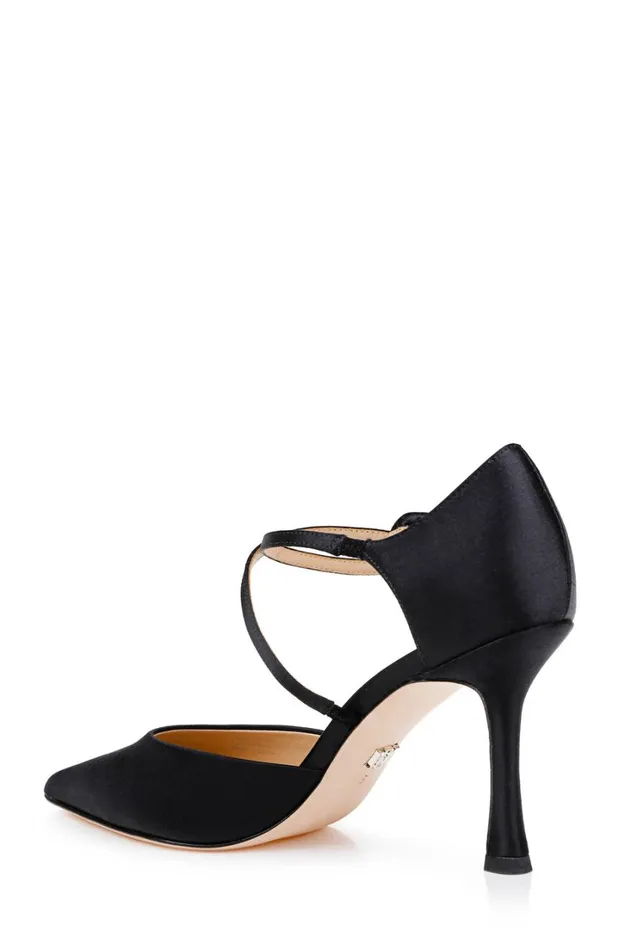 Women Stiletto Badgley Mischka Jayden Cross Strap Stiletto Pumps Black