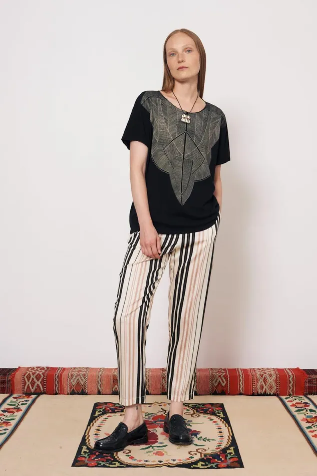 Women Sueded Tencel Savanna Ecru Fez Pant Raquel Allegra Bottoms