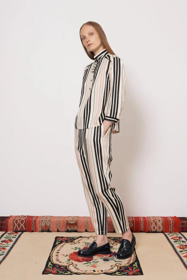 Women Sueded Tencel Savanna Ecru Fez Pant Raquel Allegra Bottoms
