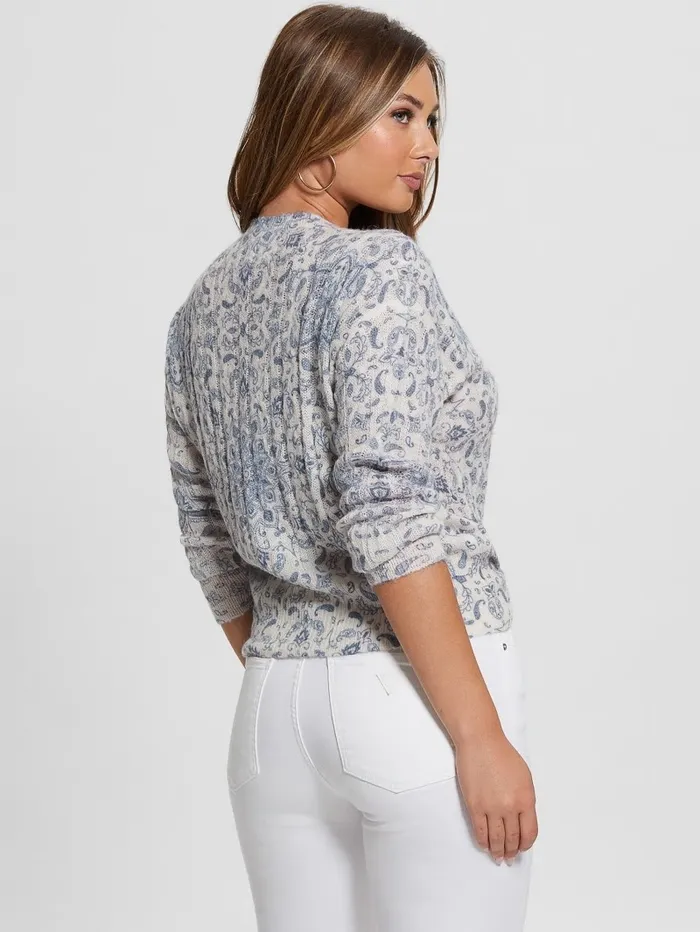Women Sweaters and Knits GUESS Sabine Sweater Sashiko Square Bandana Women Sweaters and Knits GUESS Sabine Sweater Sashiko Square Bandana