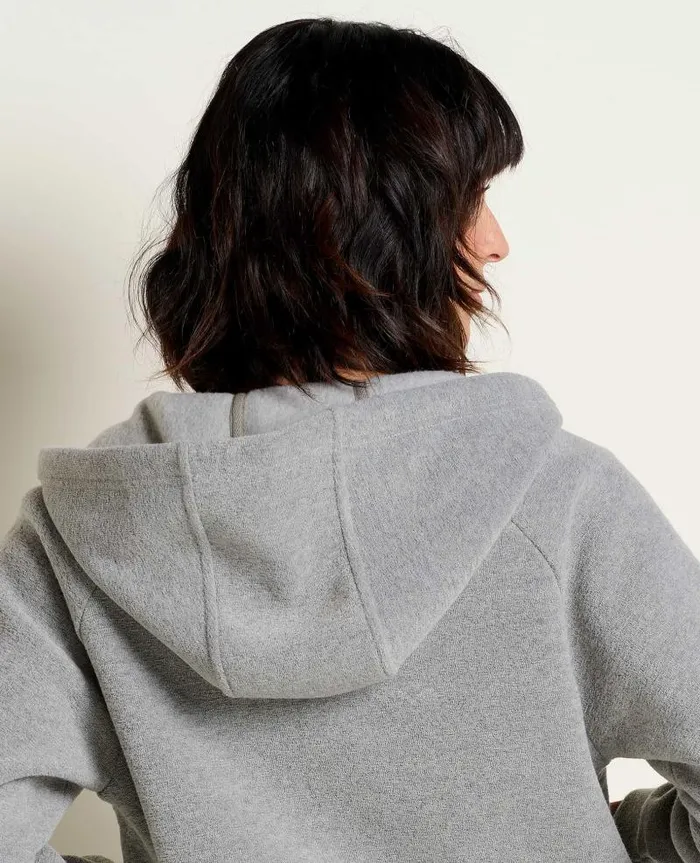 Women Sweaters Jackets and Layers Toad and Co Whitney Terry Zip Hoodie Light Heather Grey