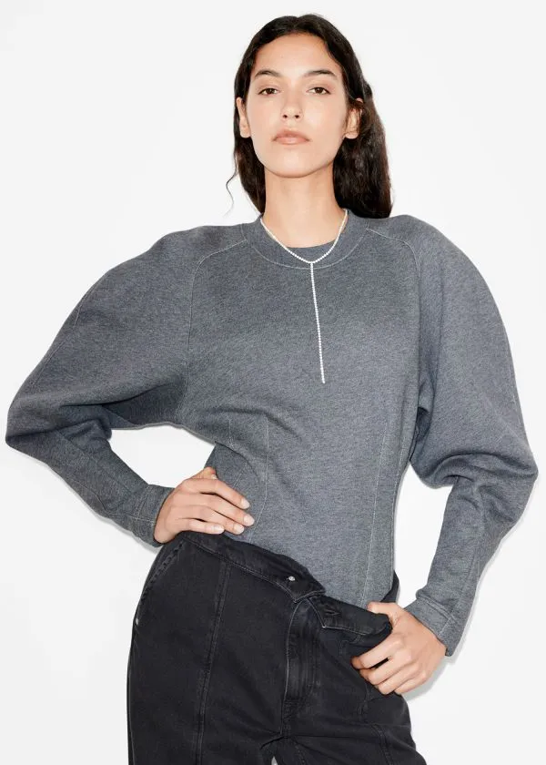 Women Sweatshirts and Hoodies and Other Stories Sculptural Sweater Grey