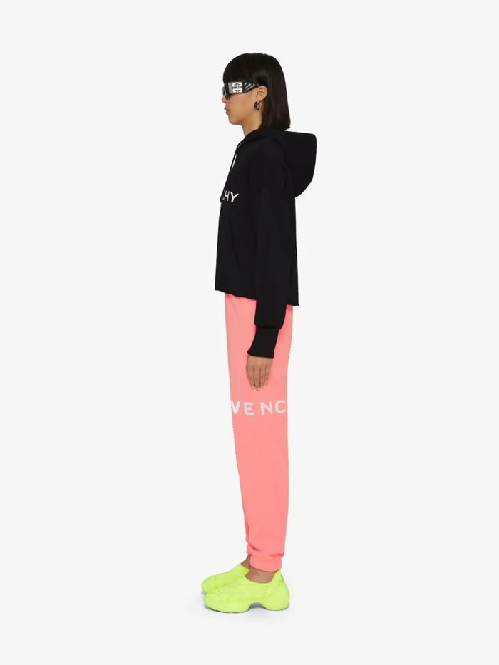 Women Sweatshirts and Hoodies Givenchy GIVENCHY Archetype Cropped Hoodie In Fleece Black