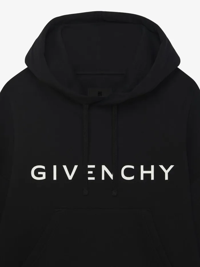 Women Sweatshirts and Hoodies Givenchy GIVENCHY Archetype Cropped Hoodie In Fleece Black