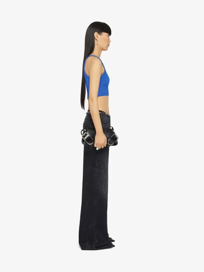 Women TShirts Givenchy Cropped Tank Top In Cotton With 4G Detail Iris Purple