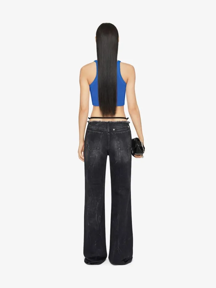 Women TShirts Givenchy Cropped Tank Top In Cotton With 4G Detail Iris Purple