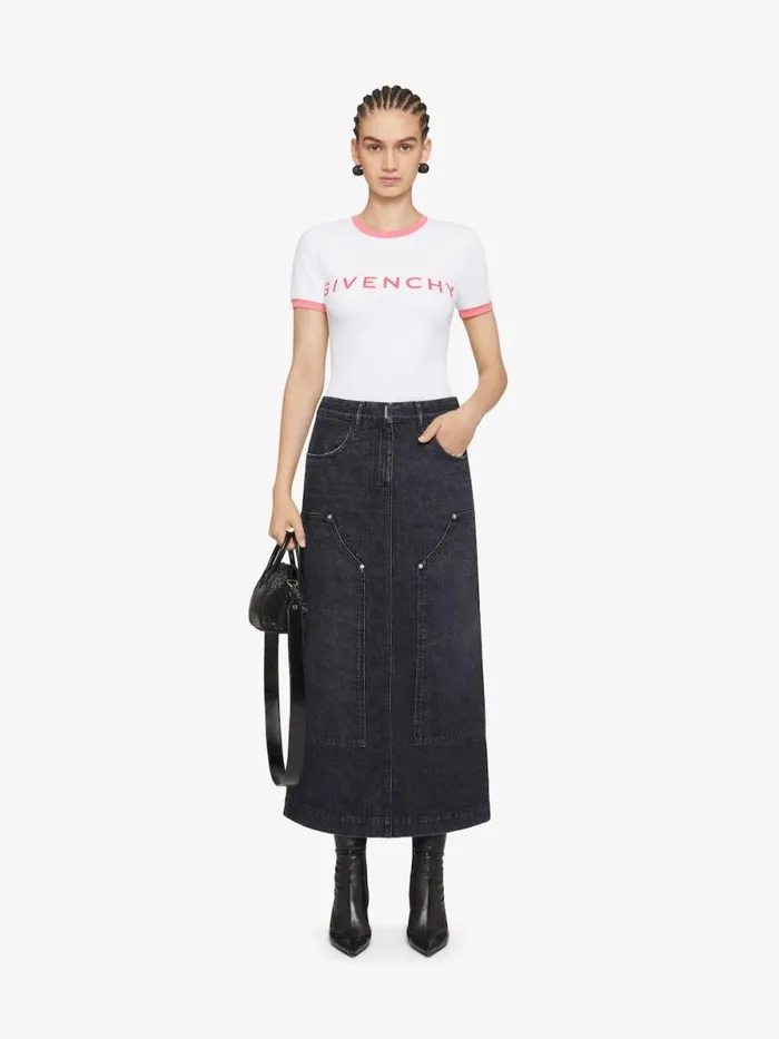 Women TShirts Givenchy GIVENCHY Archetype Slim Fit Tshirt In Cotton Whitepink