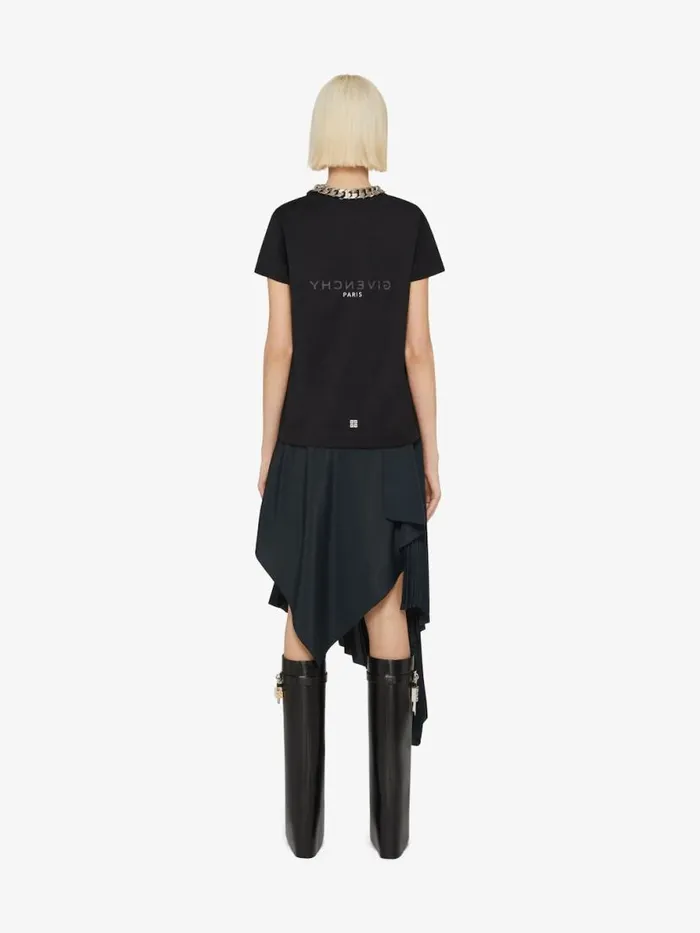 Women TShirts Givenchy GIVENCHY Reverse Slim Fit Tshirt In Cotton Black