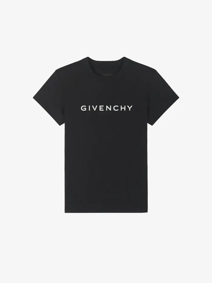 Women TShirts Givenchy GIVENCHY Reverse Slim Fit Tshirt In Cotton Black