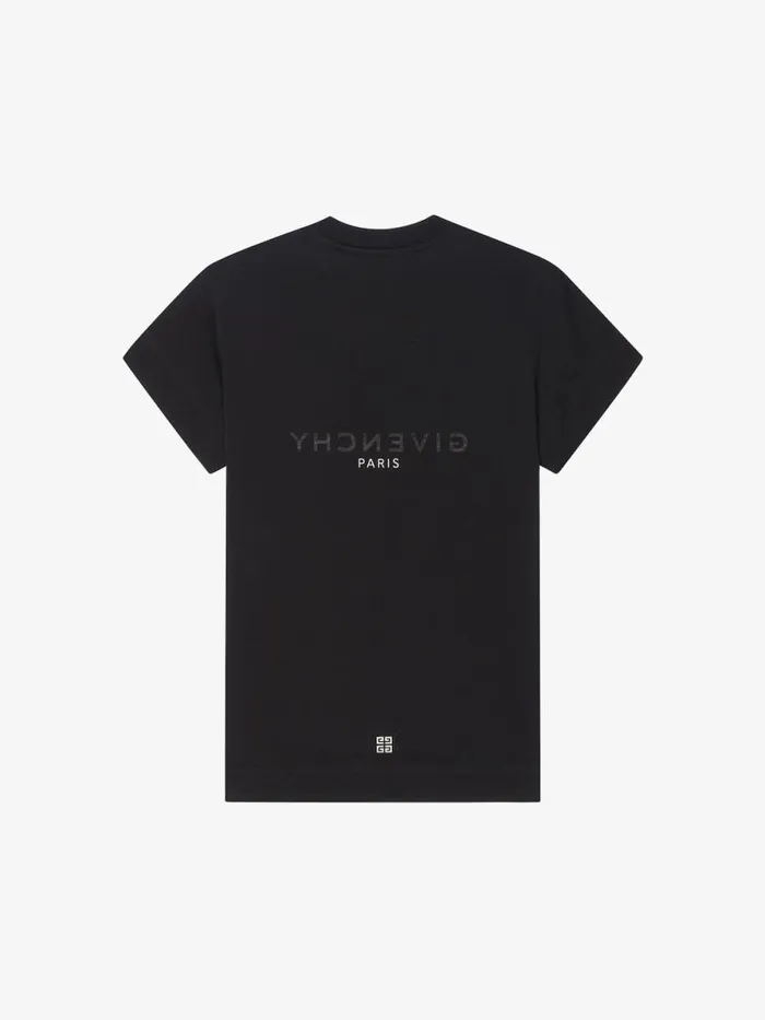 Women TShirts Givenchy GIVENCHY Reverse Slim Fit Tshirt In Cotton Black