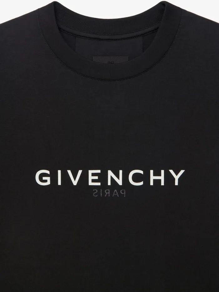 Women TShirts Givenchy GIVENCHY Reverse Slim Fit Tshirt In Cotton Black