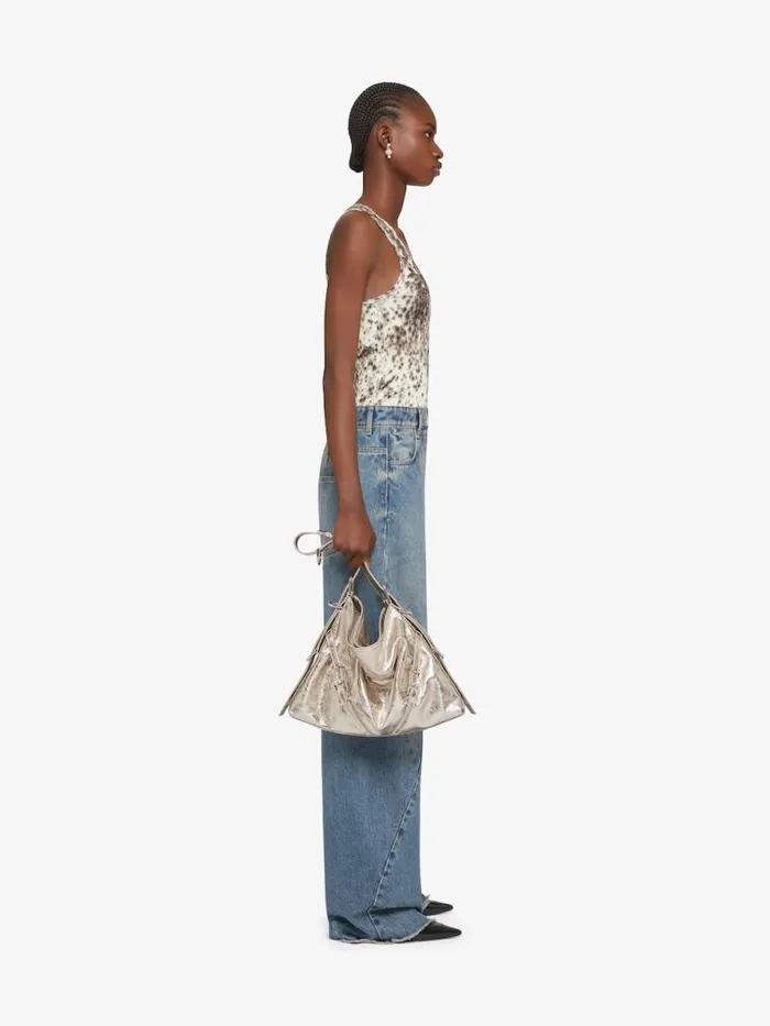 Women TShirts Givenchy Slim Fit Tank Top In Jersey With Snow Leopard Print Naturalbrown