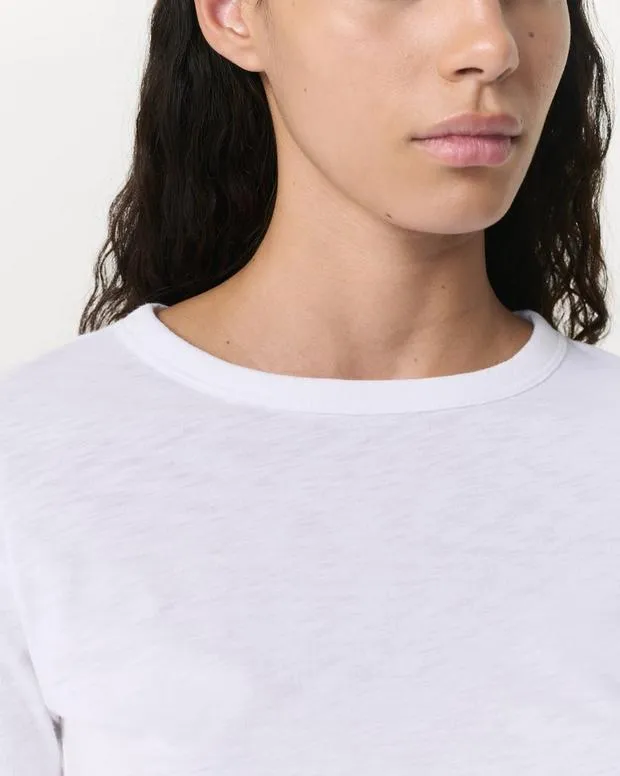 Women TShirts rag and bone The Slub Long Sleeve BlackBright White