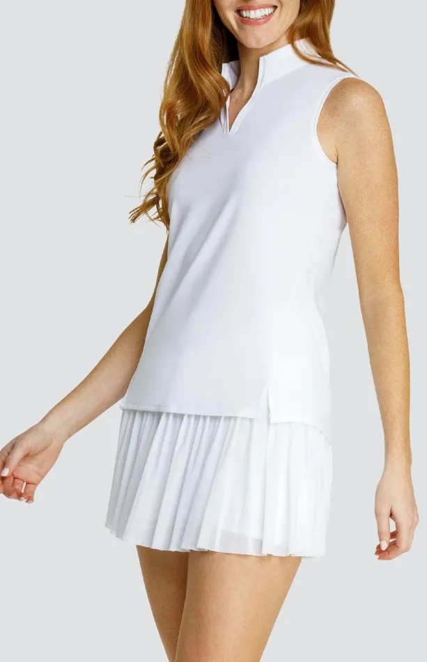 Women Tail Activewear Sleeveless Coquette Top Chalk White