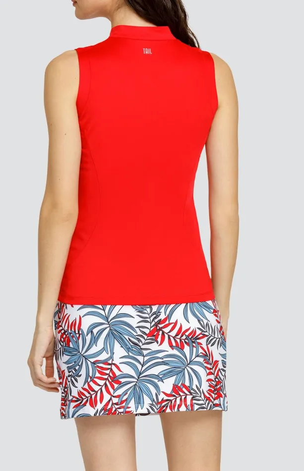 Women Tail Activewear Sleeveless Indiana Top Dahlia Red