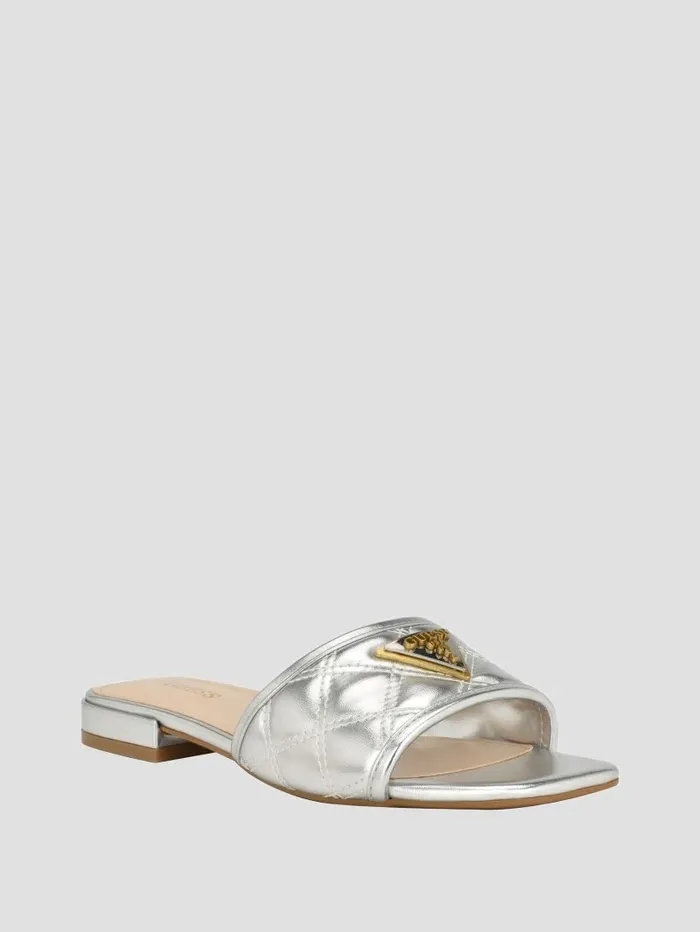 Women Tameli Icon Slide Sandals Silver 040 Sandals GUESS