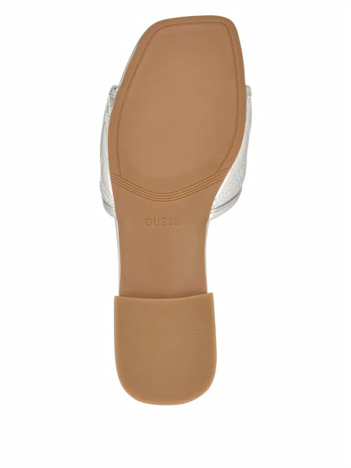 Women Tameli Icon Slide Sandals Silver 040 Sandals GUESS Women Tameli Icon Slide Sandals Silver 040 Sandals GUESS