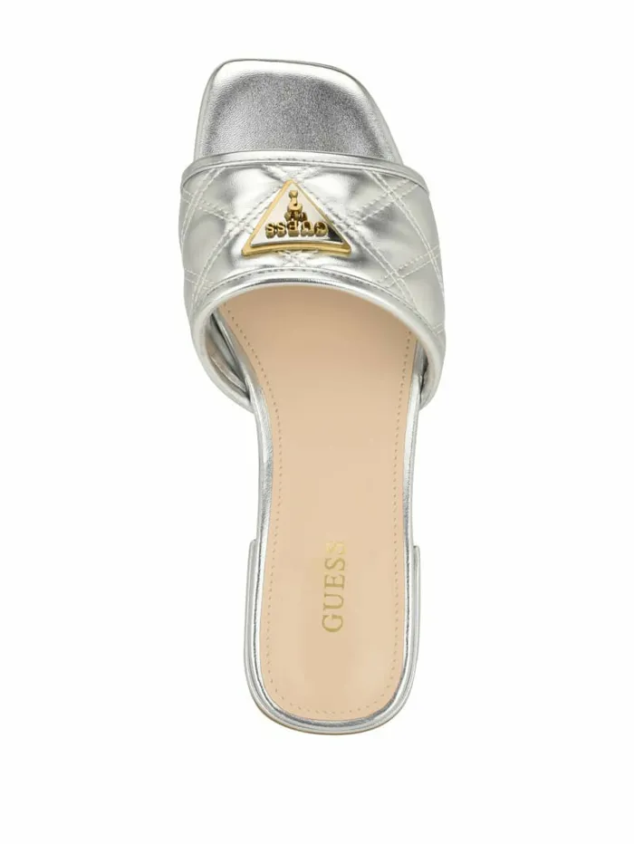 Women Tameli Icon Slide Sandals Silver 040 Sandals GUESS Women Tameli Icon Slide Sandals Silver 040 Sandals GUESS