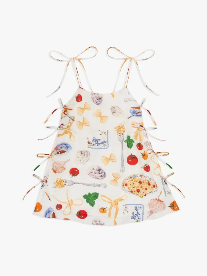 Women Tara Tie Mini Dress Buon Appetito Ivory Lisa Says Gah Dresses