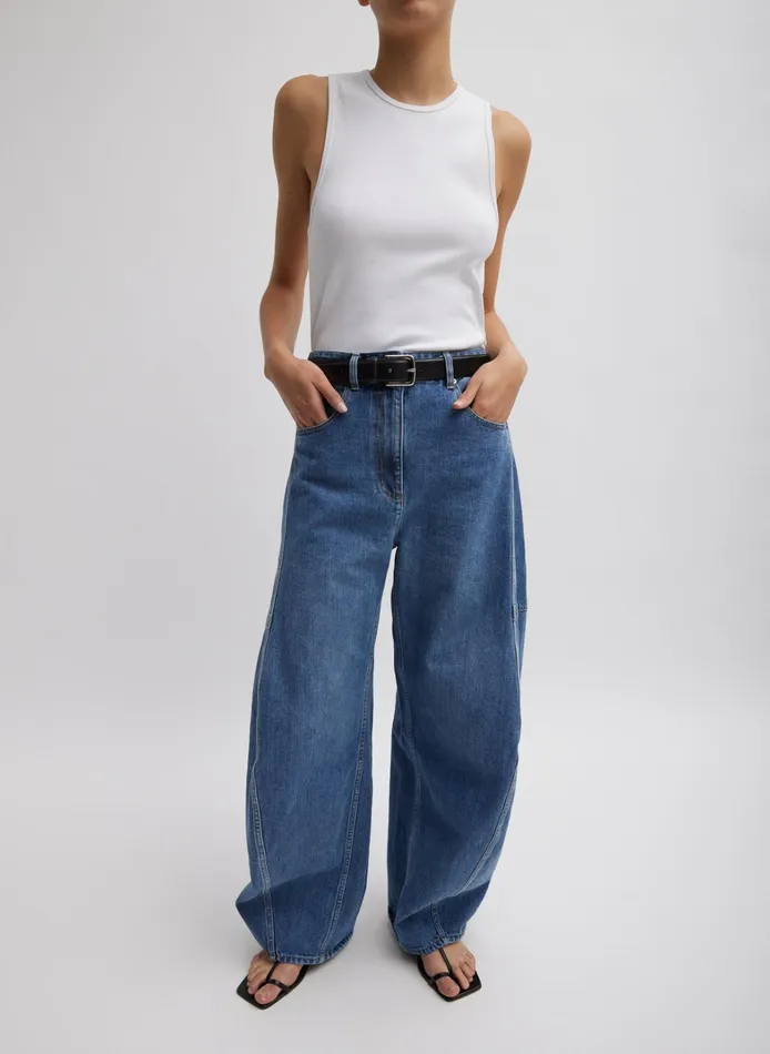 Women Tibi Denim Classic Wash Denim Sid Jean