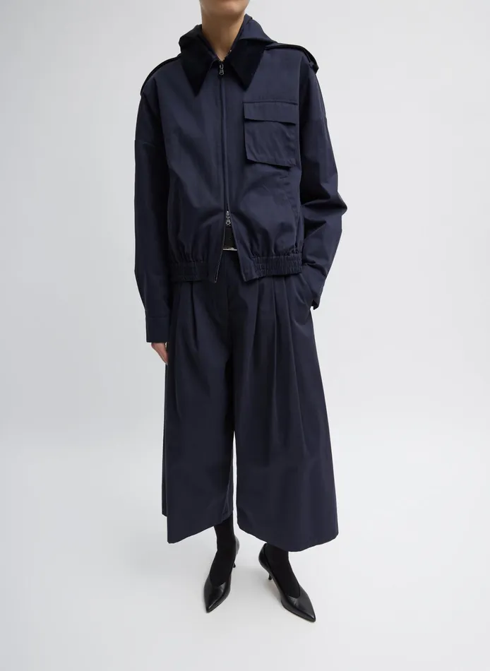 Women Tibi Jackets and Outerwear Bio Twill Bomber Jacket With Removable Corduroy Collar