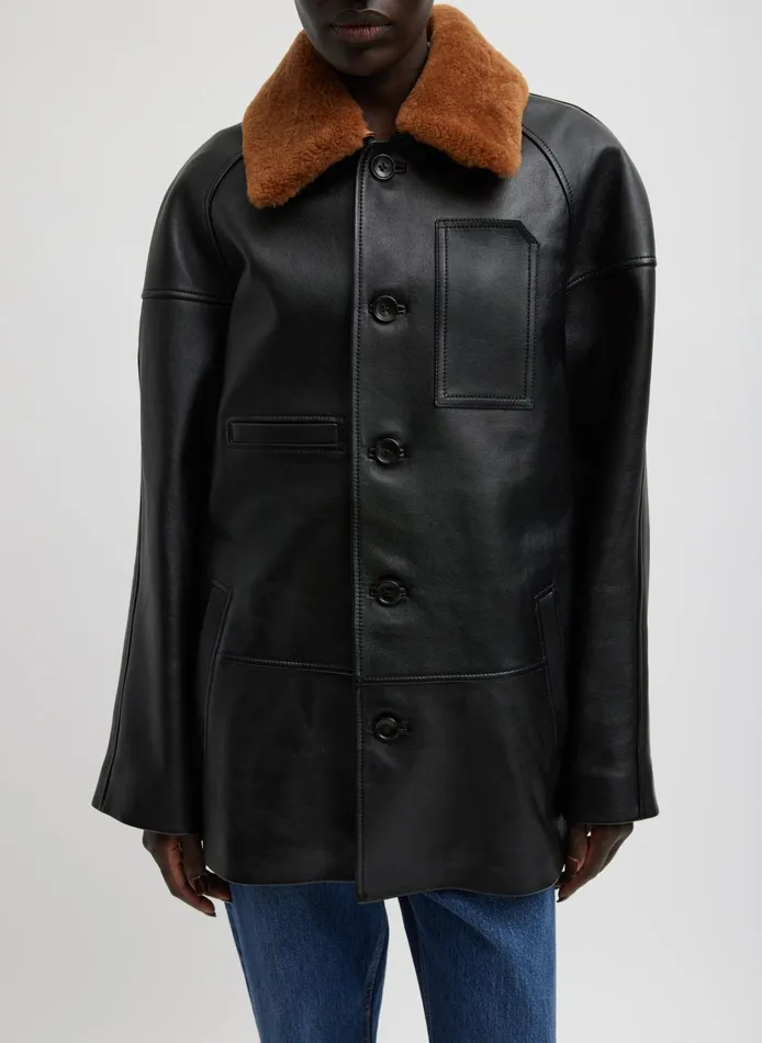 Women Tibi Jackets and Outerwear Leather Carcoat
