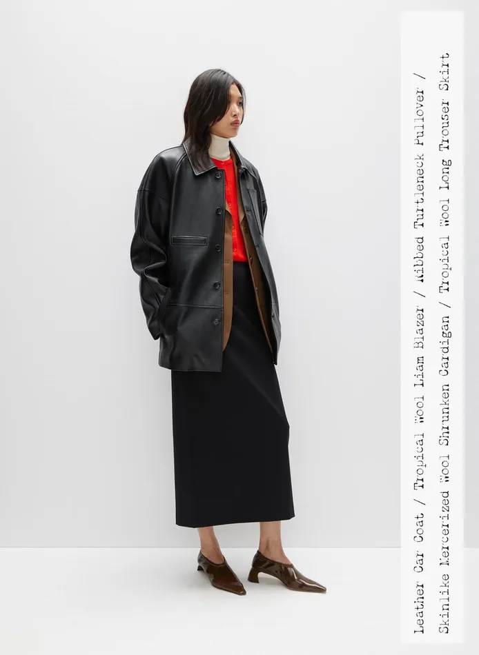 Women Tibi Jackets and Outerwear Leather Carcoat