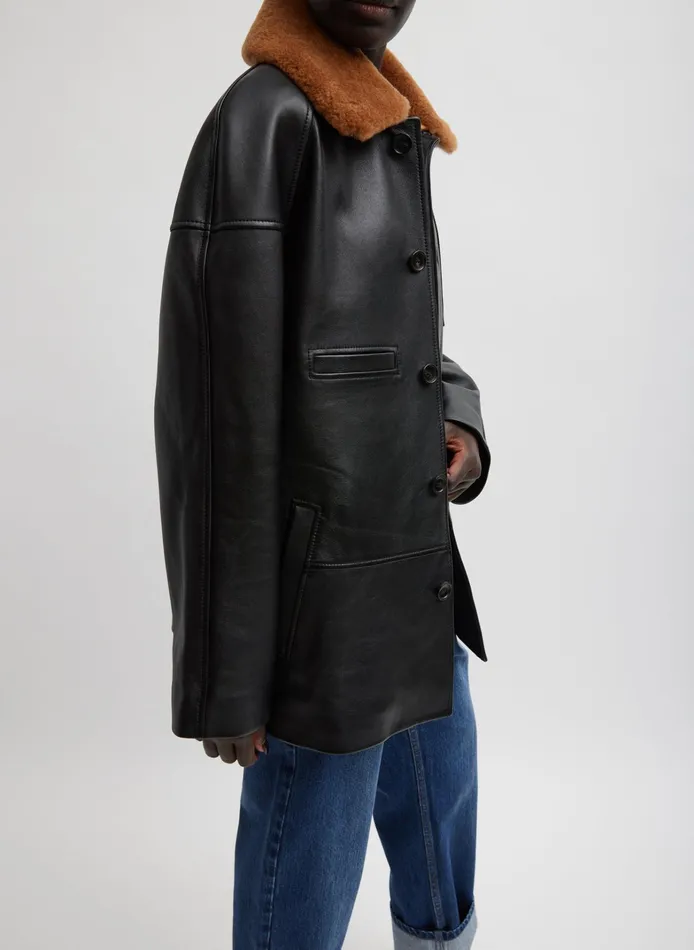 Women Tibi Jackets and Outerwear Leather Carcoat