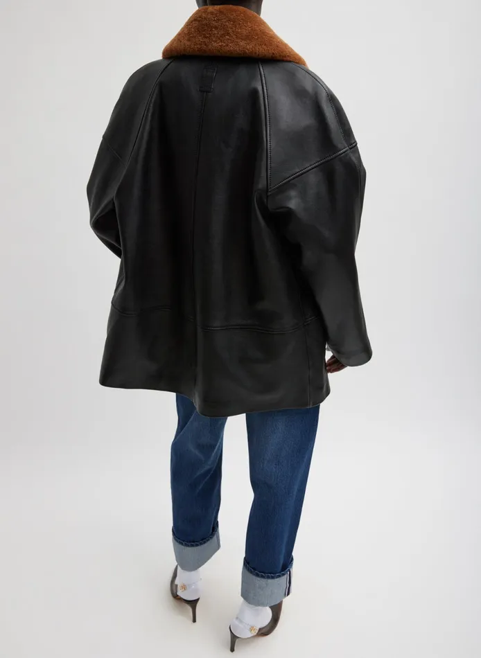 Women Tibi Jackets and Outerwear Leather Carcoat