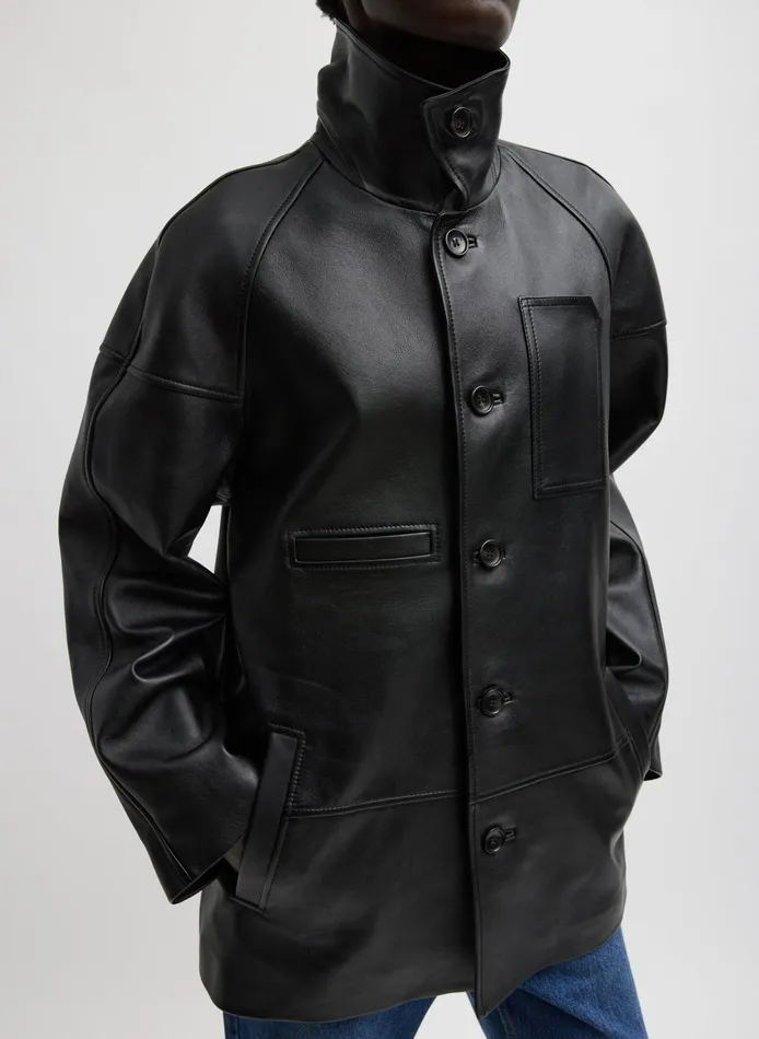 Women Tibi Jackets and Outerwear Leather Carcoat