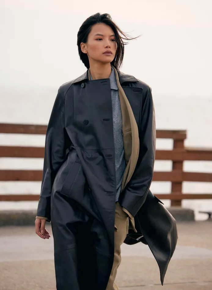Women Tibi Jackets and Outerwear Leather Trench