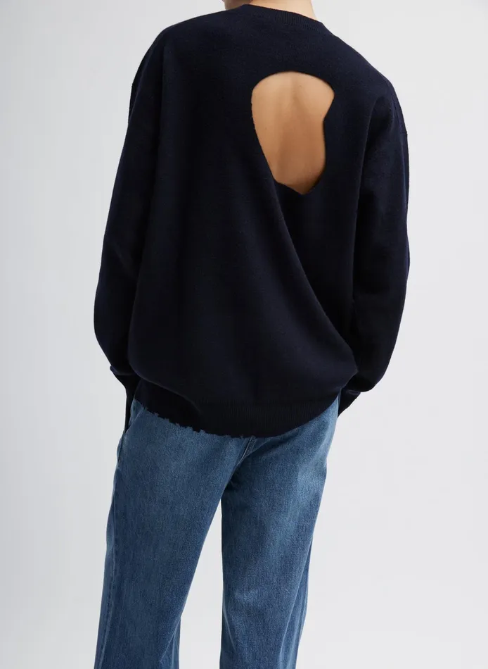 Women Tibi Knitwear and Sweatshirts Anna Merino Wool HoleAtBack Pullover