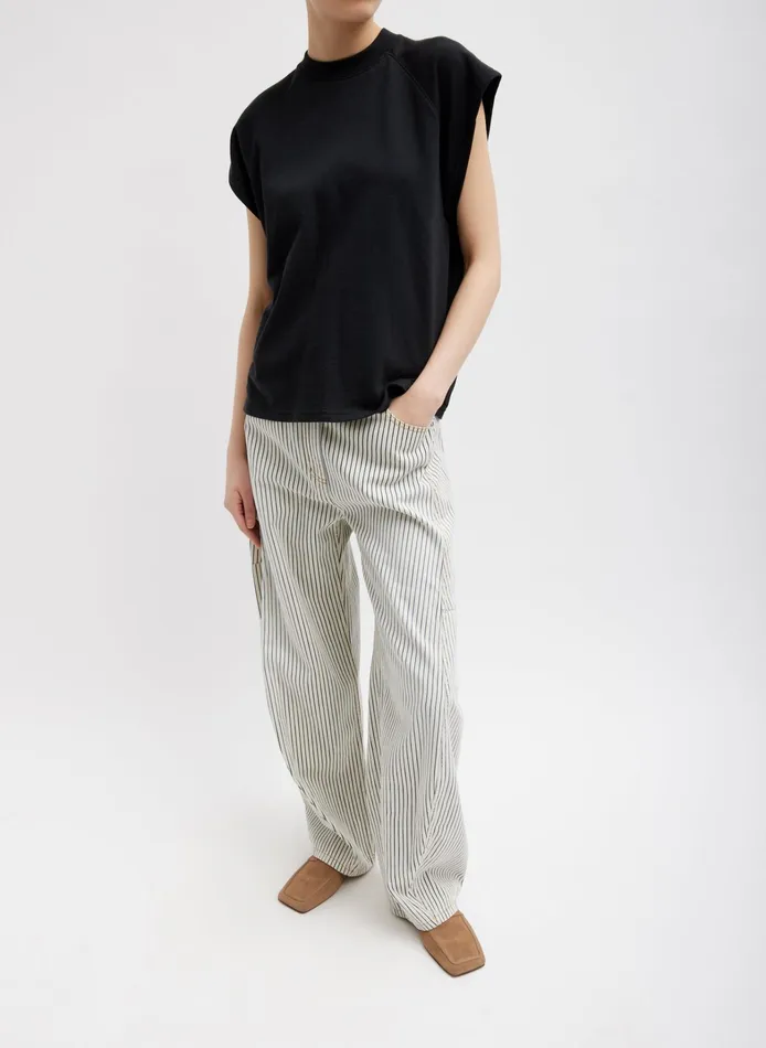Women Tibi Leisure Sets Summer Sweatshirting Sleeveless Easy Top