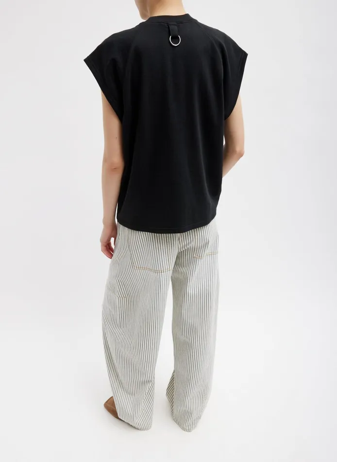 Women Tibi Leisure Sets Summer Sweatshirting Sleeveless Easy Top