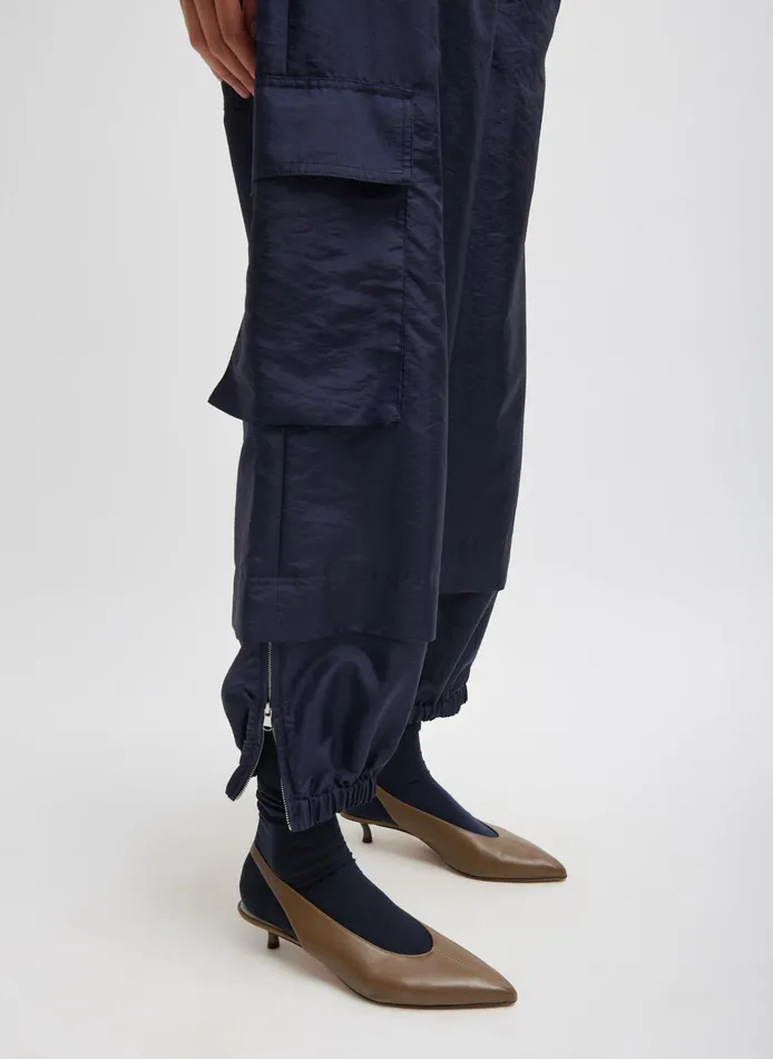 Women Tibi Pants and Shorts Crispy Nylon Wilt Pull On Jogger