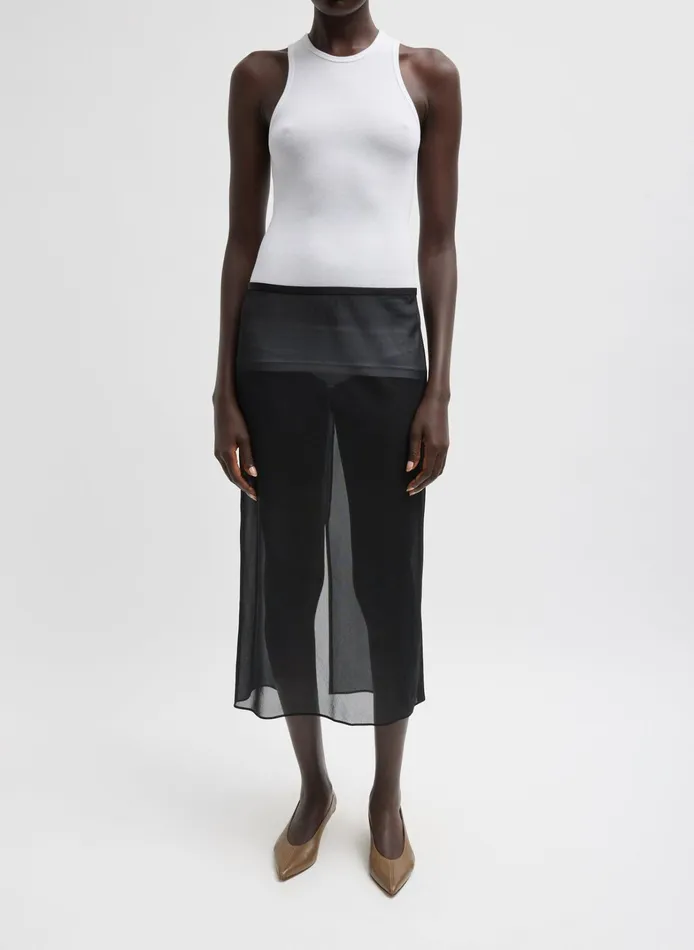 Women Tibi Skirts Sheer Gauze Maxi Pencil Skirt