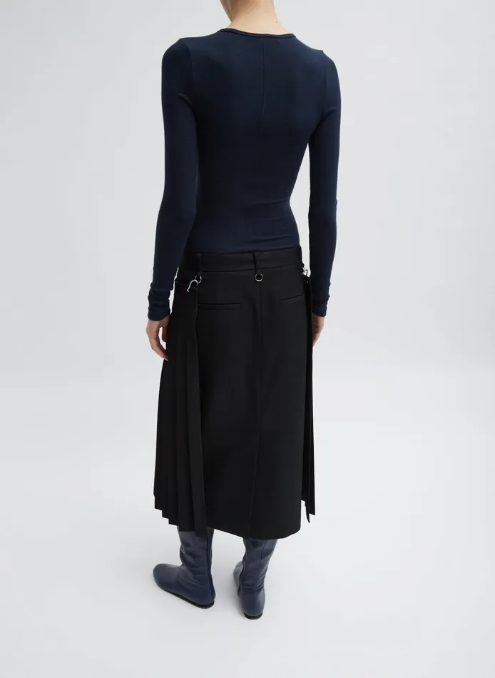 Women Tibi Tops Circular Ribbed Crewneck Pullover TShirt